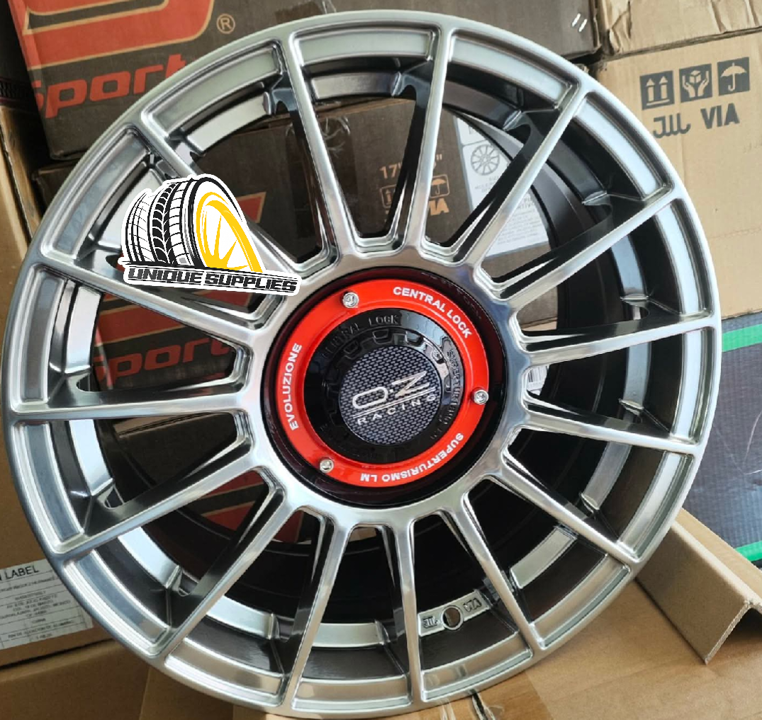 OZ Racing Superturismo GT Alloy Rim 18 Inch 5x112 Silver with Red Lettering available in Kenya