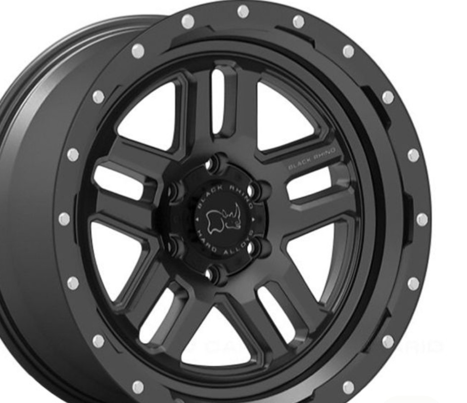 Black Rhino Barstow 17 inch 5x150 PCD 9.5J matte black alloy rim with split five-spoke design